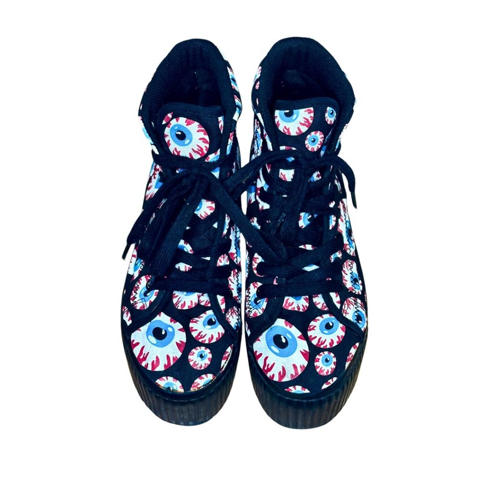 SOLD y2k emo goth jc play by jeffrey campbell hiya-eye platform sneakers woman 8 - Picture 2 of 10
